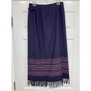 Vintage Worthington South Western Blanket Wrap Skirt Aztec Boho Festival Women 8